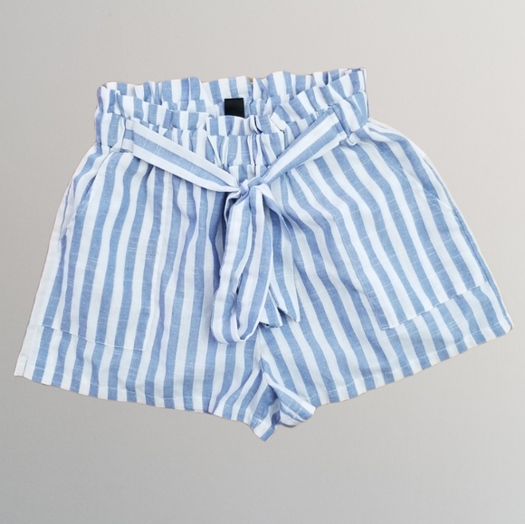 Shein Striped Paperbag Shorts - Picture 2 of 8